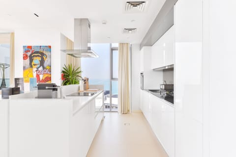 Luxury Apartment, 2 Bedrooms, Balcony, Sea View | Private kitchen | Full-size fridge, microwave, oven, dishwasher