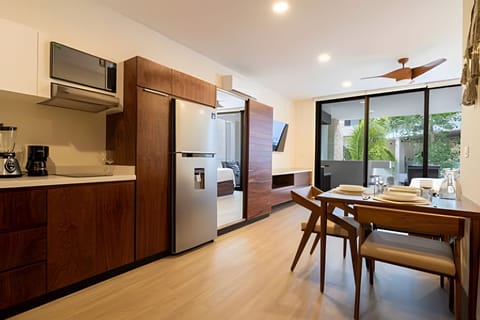 Apartment | Private kitchen | Fridge, toaster, blender, cookware/dishes/utensils