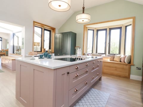 Fridge, dishwasher, electric kettle, toaster