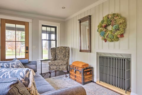 Fireplace, books