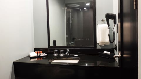 Deluxe Room, 2 Queen Beds | Bathroom | Shower, hair dryer, slippers, bidet