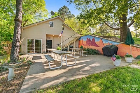 Back porch with grill and tables
