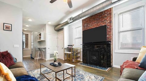 Cozy living room, perfect for relaxing after exploring Pittsburgh!