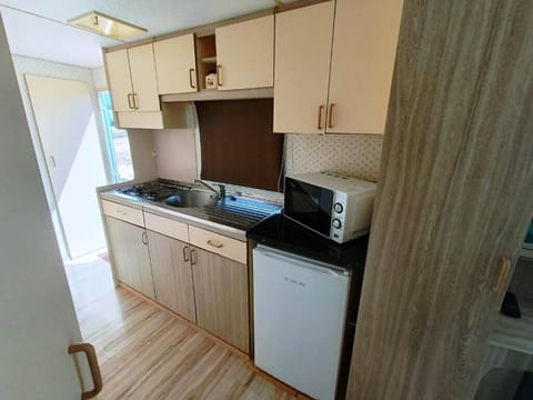 Club Mobile Home | Private kitchen | Mini-fridge, microwave, stovetop, dishwasher