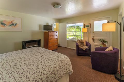 Enjoy plenty of storage - dresser and closet - luggage racks and extra bedding.