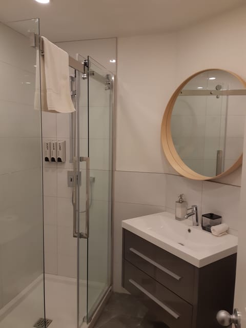 Standard Double Room, 1 Queen Bed | Bathroom | Shower, free toiletries, hair dryer, towels