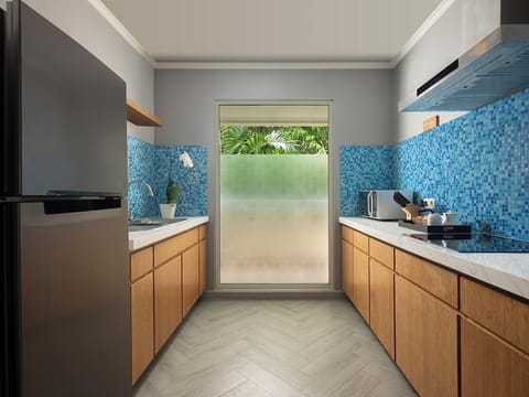 Family Triple Room, 3 Bedrooms | Private kitchen | Fridge, electric kettle