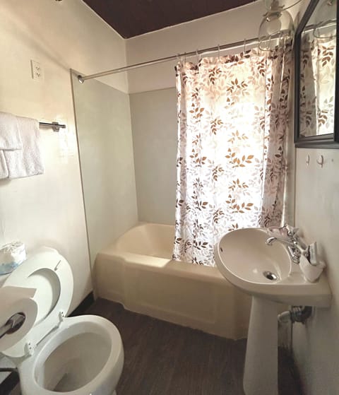Basic Room, 1 Queen Bed | Bathroom | Hair dryer, towels