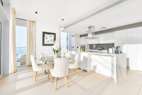 Premier Apartment, 2 Bedrooms, Balcony, Sea View | Private kitchen | Full-size fridge, microwave, oven, stovetop