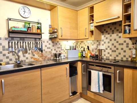 Classic Apartment, 1 Bedroom | Private kitchen | Full-size fridge, microwave, oven, stovetop