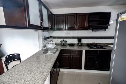 Economy Apartment | Private kitchen | Full-size fridge, stovetop, blender