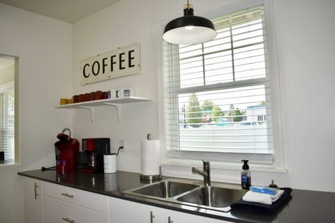 For your morning pick-me-up, this home is stocked with locally roasted Sorbenots Coffee.