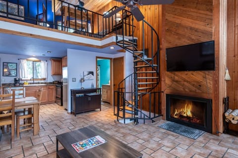 Living room with fireplace