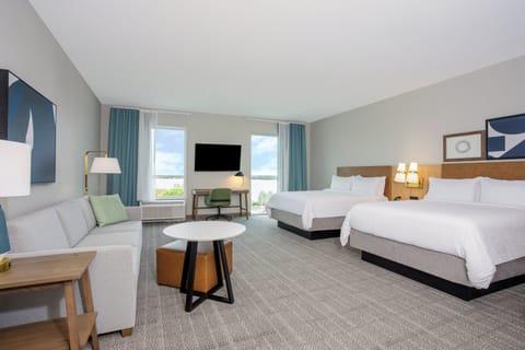 Studio Suite, 2 Queen Beds, Kitchen, Lake View | Premium bedding, down comforters, pillowtop beds, blackout drapes