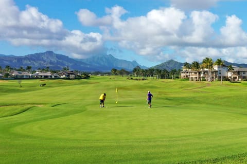 Kiahuna Golf Course views with lush fairways and mountain backdrop