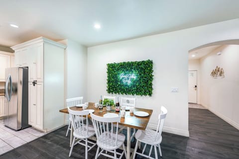 Dining Table with Neon Sign