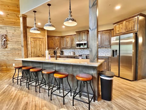 Kitchen area with extra seating