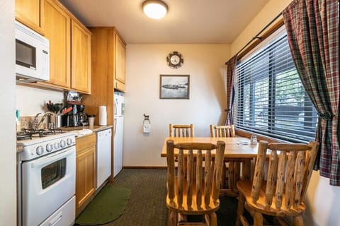 The fully-equipped kitchen has everything you need for cooking from a full range of appliances including a drip-coffee maker and a blender.