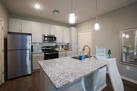 Condo, 1 Bedroom | Private kitchen | Full-size fridge, oven, stovetop, dishwasher