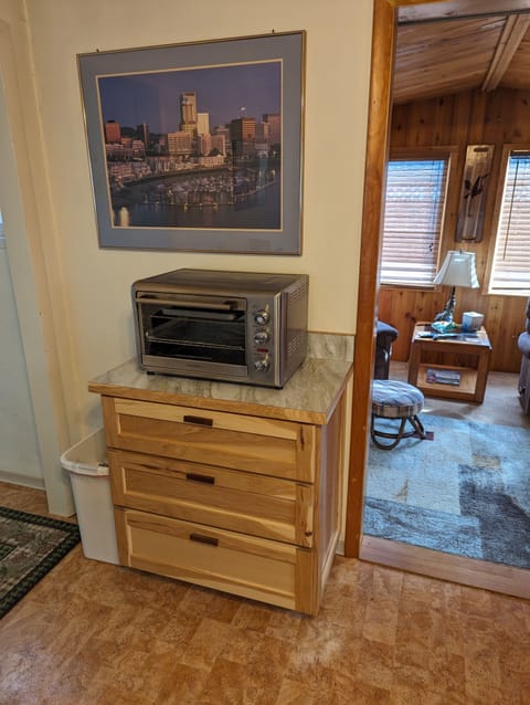 pots and pans cabinet with convection oven