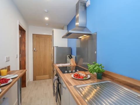 Fridge, dishwasher, electric kettle, toaster