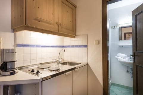 Standard Apartment, Mountain View (Typ D Cleaning fee 50€) | Private kitchenette | Fridge, microwave, stovetop, coffee/tea maker