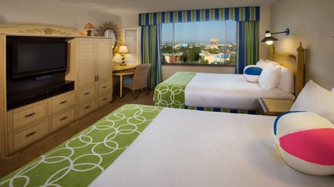 Premium View. Upper level Theme Park view | In-room safe, desk, iron/ironing board, free internet