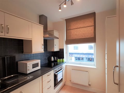 Standard Apartment | Private kitchen | Full-size fridge, microwave, oven, stovetop