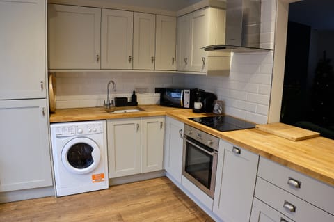 Fridge, dishwasher, electric kettle, toaster