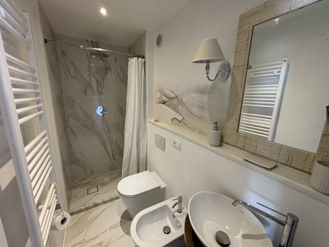 Luxury Room | Bathroom | Shower, rainfall showerhead, hair dryer, bathrobes