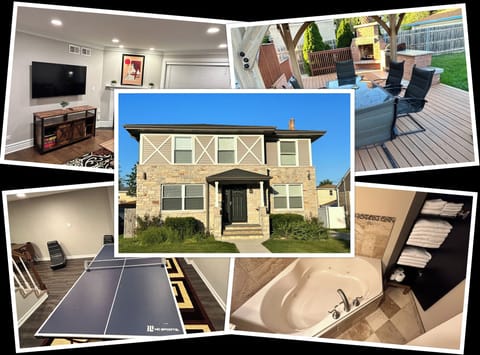 Full experience: bathtub, patio with grill/firepit, smart TVs, ping pong.