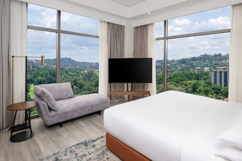 Executive Suite, 1 King Bed, City View | In-room safe, desk, laptop workspace, blackout drapes