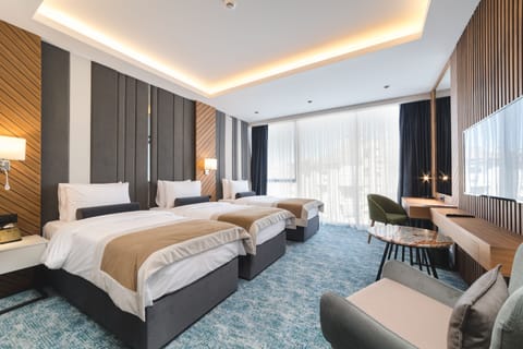 Standard Triple Room, 1 Bedroom, City View | Premium bedding, pillowtop beds, minibar, in-room safe