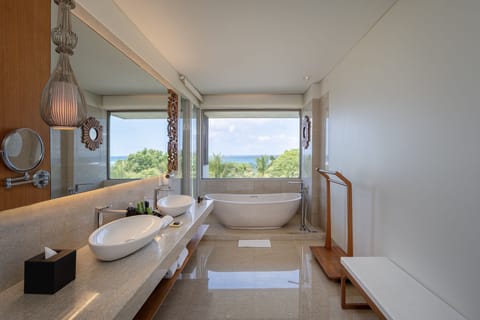 Suite, 1 Bedroom, Ocean View | Bathroom | Separate tub and shower, deep soaking tub, free toiletries, hair dryer