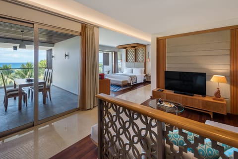 Suite, 1 Bedroom, Ocean View | Living area | 42-inch LED TV with cable channels, TV