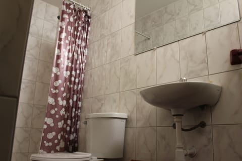 Twin Room | Bathroom | Shower, hair dryer, towels