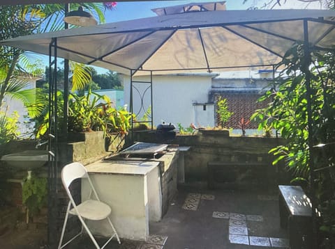 BBQ AREA - TO THE RIGHT IS THE VILLA OUTDOOR DINING TERRACE - WITH SEA VIEWS: