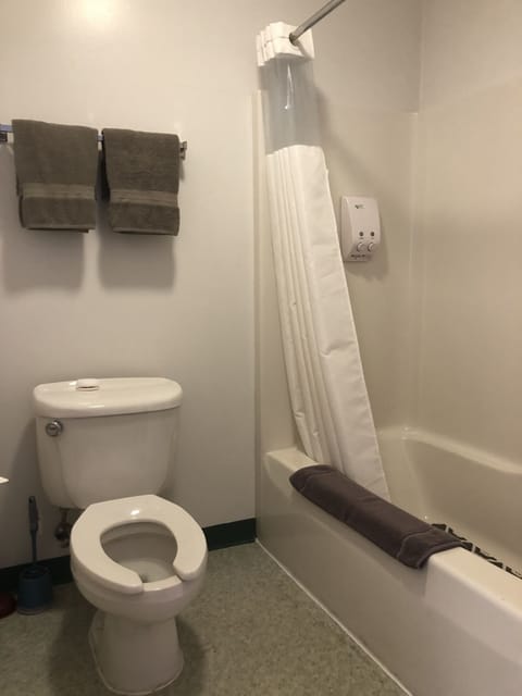 Standard Single Room, 1 King Bed | Bathroom | Combined shower/tub, hair dryer, towels, soap