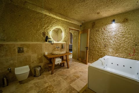 Elite Suite | Bathroom | Combined shower/tub, rainfall showerhead, eco-friendly toiletries