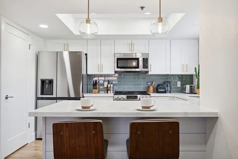 Breakfast bar seats two