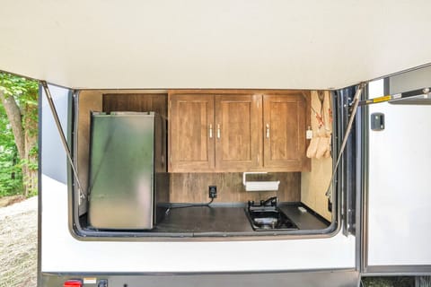 Wet bar on outside of camper