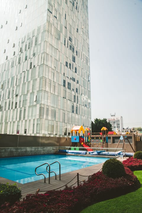 Pool and playground area