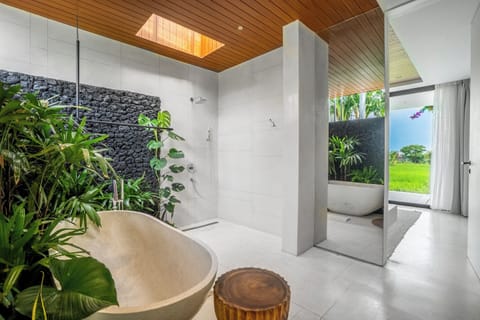Villa, 1 Bedroom, Valley View | Bathroom | Separate tub and shower, rainfall showerhead, free toiletries