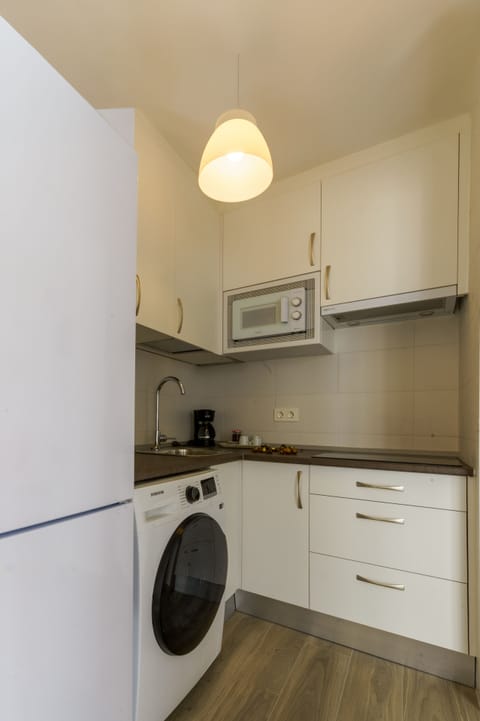 Premier Apartment | Private kitchen | Full-size fridge, microwave, stovetop, coffee/tea maker