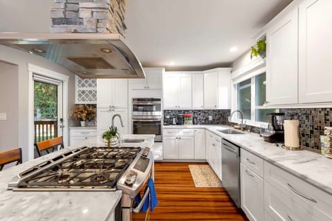 Here is the well equipped chef kitchen!