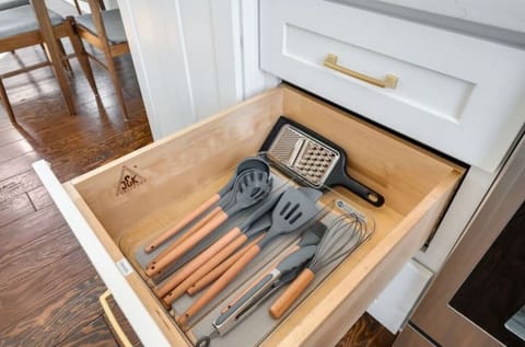 Cooking items provided.