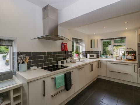 Fridge, dishwasher, cookware/dishes/utensils