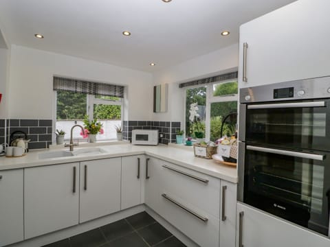 Fridge, dishwasher, cookware/dishes/utensils