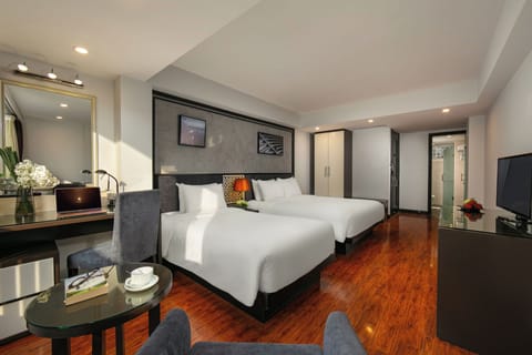 Family Quadruple Room, City View | Premium bedding, pillowtop beds, minibar, in-room safe