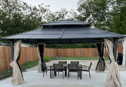 Gazebo with outdoor furniture